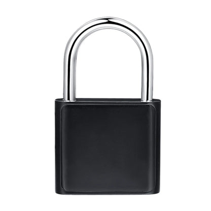 Black Silver Keyless USB Rechargeable Fingerprint Smart Padlock with Quick Unlock and Zinc Alloy Construction