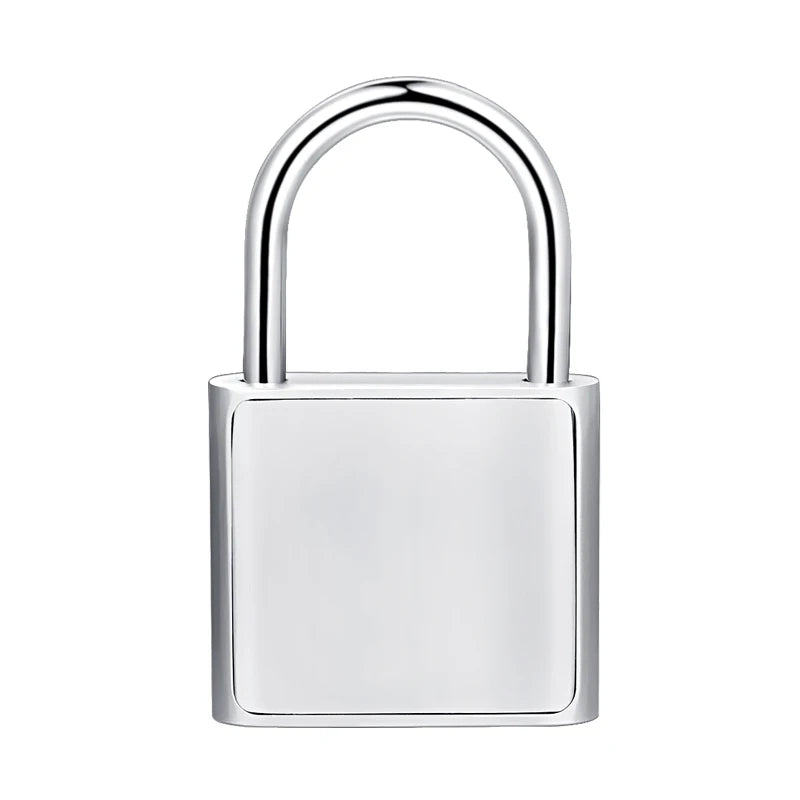 Black Silver Keyless USB Rechargeable Fingerprint Smart Padlock with Quick Unlock and Zinc Alloy Construction