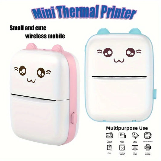 Portable Thermal Printer Mini Cat Print Photo Pocket Thermal Label Printer 58Mm Printing Wireless Bluetooth Android Ios Printers