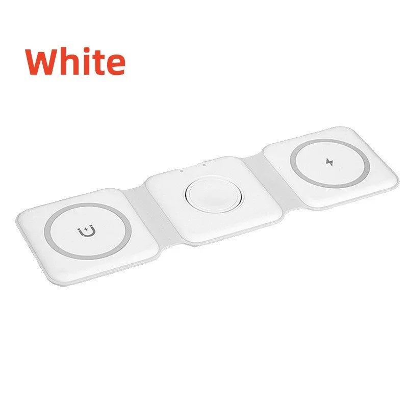 Revolutionary 3-in-1 Magnetic Wireless Charger: Fast Charging Dock Station for iPhone, Apple Watch, and AirPods - Portable & Foldable Design