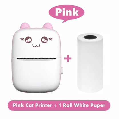 Portable Thermal Printer Mini Cat Print Photo Pocket Thermal Label Printer 58Mm Printing Wireless Bluetooth Android Ios Printers