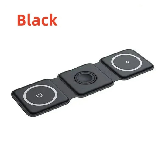 Revolutionary 3-in-1 Magnetic Wireless Charger: Fast Charging Dock Station for iPhone, Apple Watch, and AirPods - Portable & Foldable Design