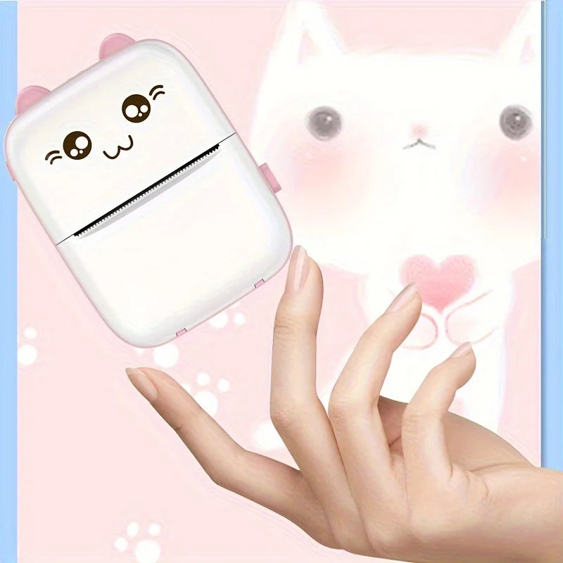 Portable Thermal Printer Mini Cat Print Photo Pocket Thermal Label Printer 58Mm Printing Wireless Bluetooth Android Ios Printers