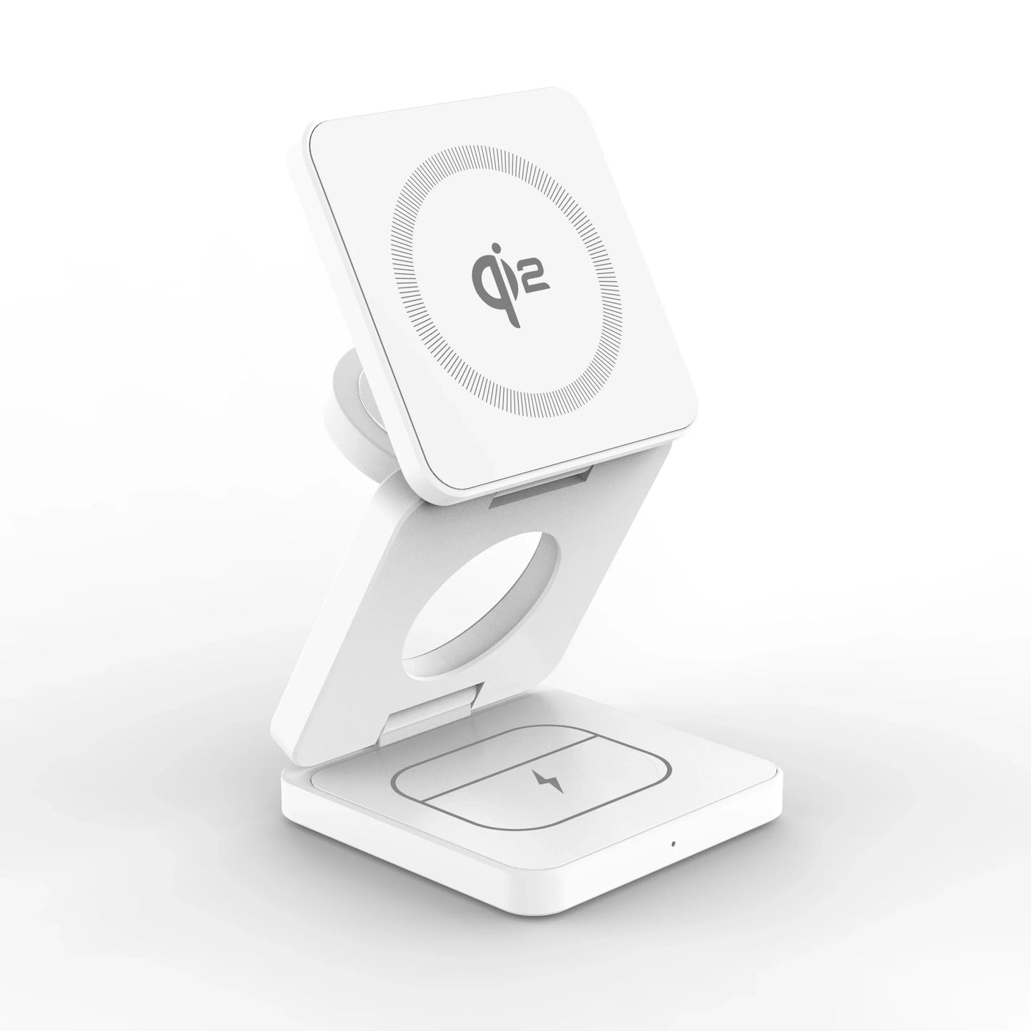 Experience Ultimate Convenience with the Qi2 3-in-1 15W Magnetic Wireless Charger for iPhone 16/15/14/13, Apple Watch, and AirPods - Fast Charging and Folding Design!