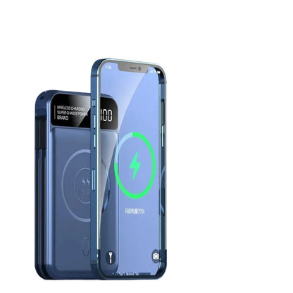 Power Up Your Devices with the 22.5W Wireless Charging Power Bank - 20000mAh High Capacity with Built-In Cables for iPhone, Samsung, and Xiaomi!