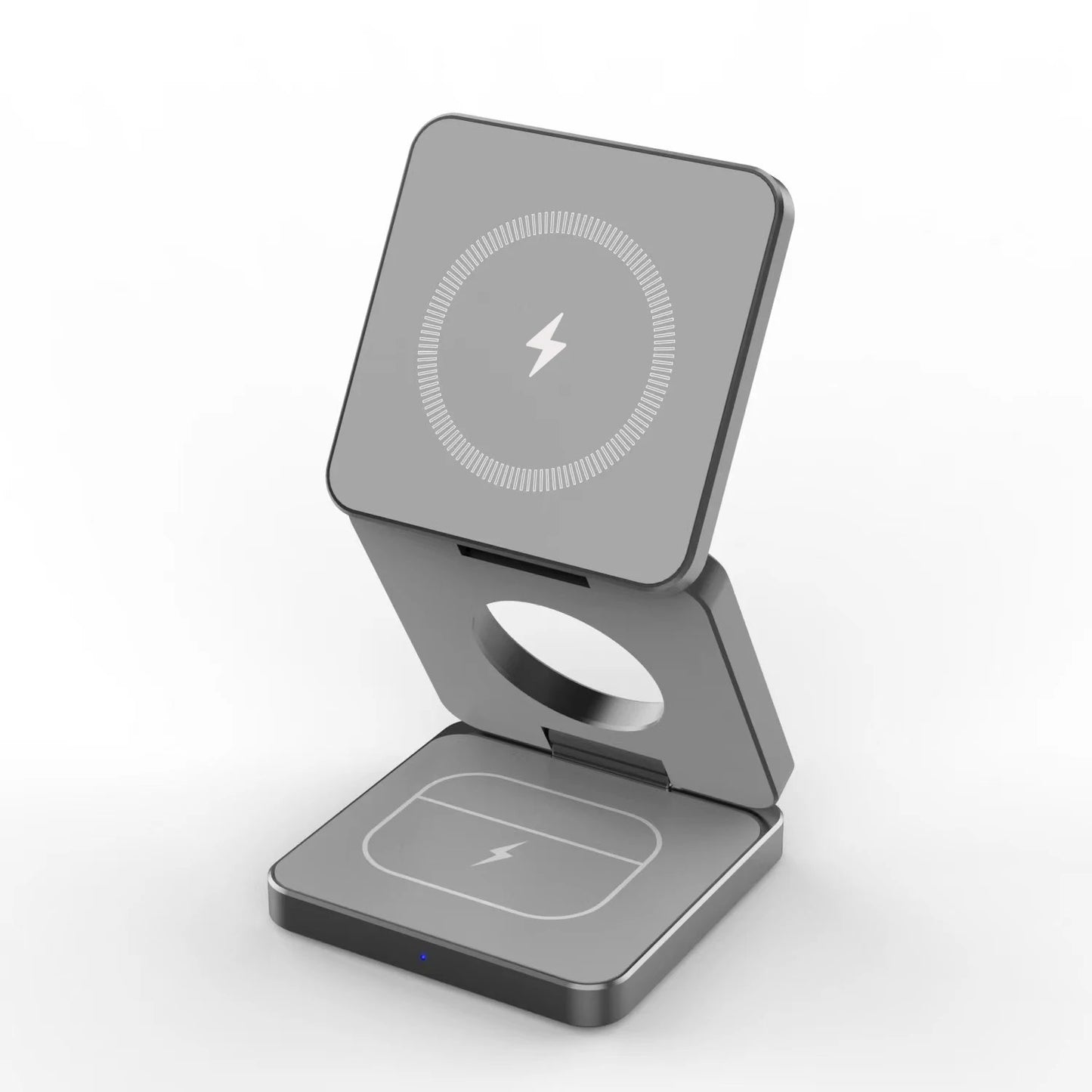 Experience Ultimate Convenience with the Qi2 3-in-1 15W Magnetic Wireless Charger for iPhone 16/15/14/13, Apple Watch, and AirPods - Fast Charging and Folding Design!