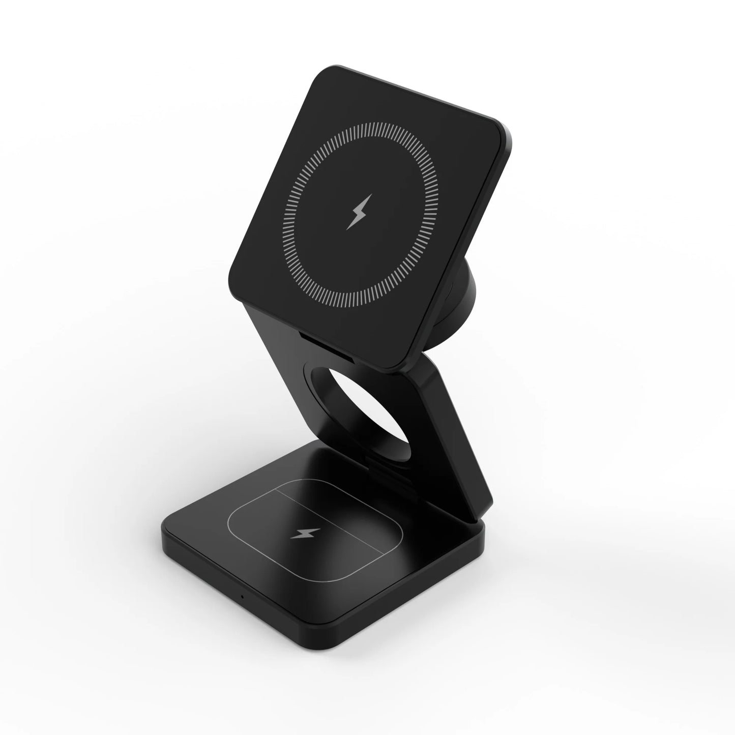 Experience Ultimate Convenience with the Qi2 3-in-1 15W Magnetic Wireless Charger for iPhone 16/15/14/13, Apple Watch, and AirPods - Fast Charging and Folding Design!
