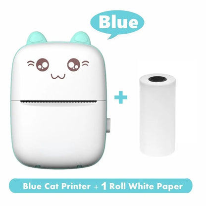 Portable Thermal Printer Mini Cat Print Photo Pocket Thermal Label Printer 58Mm Printing Wireless Bluetooth Android Ios Printers