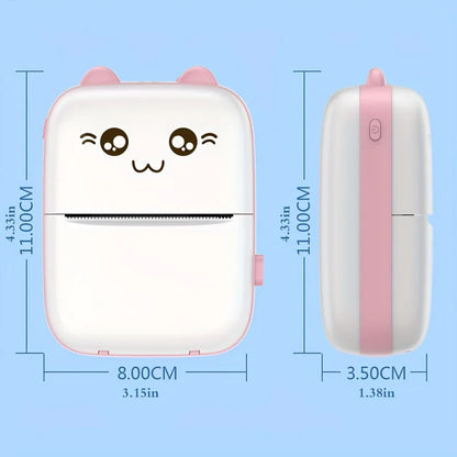 Portable Thermal Printer Mini Cat Print Photo Pocket Thermal Label Printer 58Mm Printing Wireless Bluetooth Android Ios Printers